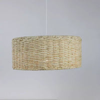 Zen Style Woven Rattan & Paper Rope Pendant Light for Bedroom Balcony Dining Room