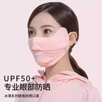 UV Protection Face Mask for Women, Breathable Ice Silk Sunshade Full Face Cover with Eye Protection