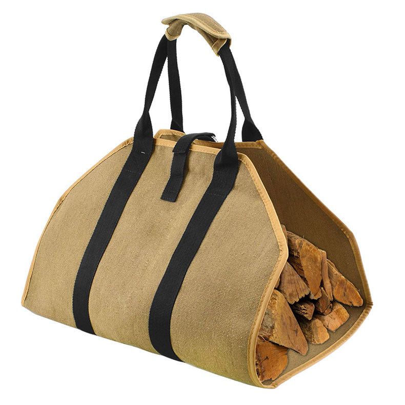Oxford Cloth Firewood Log Carrier Bag, Foldable Wood Storage Tote with Handles