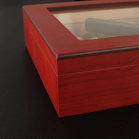 Large Capacity Cedar Wood Cigar Humidor with Hygrometer, Portable Travel Cigar Box