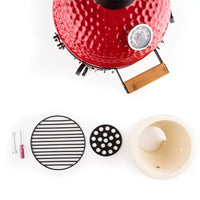 13-inch Ceramic Kamado Grill for Outdoor BBQ, Pizza, and Smoker, Charcoal Powered