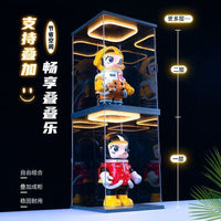 Acrylic Display Case with LED Lighting for Temple Building Block Models