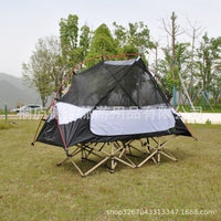 2-in-1 Off-Ground Tent with Ground Mat, Single Person Outdoor Camping Tent without Bed