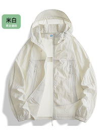 Unisex UPF 50+ Ice Silk Sun Protection Jacket with Detachable Hood for Outdoor Cycling