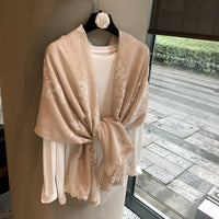 Embroidered Floral Sun Protection Shawl Scarf for Women - Lightweight & Breathable