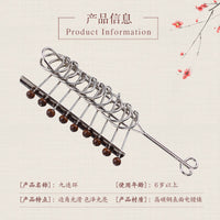 Nine-Link Puzzle Wooden Bead Brain Teaser Game