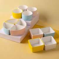 Ceramic Hamster Food Bowl Candy Color Small Pet Feeder for Hamsters and Birds