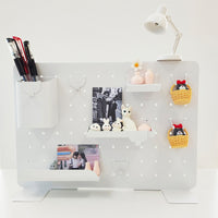 Magnetic Pegboard Organizer for Desk, Punch-Free Metal Storage Panel for Study Tables and Dorms