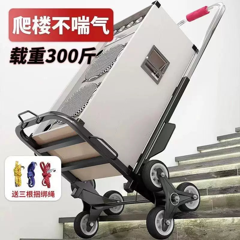 Foldable Stair Climbing Hand Truck with Wheels for Heavy Lifting and Moving