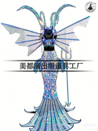Iridescent Mermaid Sequin Party Costume Set for Stage Performance