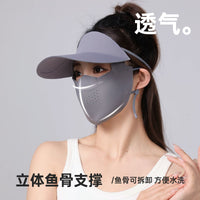 Summer Outdoor Sun Protection Face Mask with Brim, UV Protection Cooling Cover