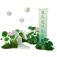 Artificial Lotus Flower and Leaf Arrangement for Home and Garden Decor