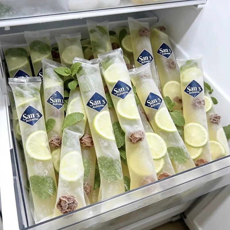 Disposable Ice Cube Bags for DIY Homemade Crushed Ice, Popsicles, Thickened Sealed Ice Block Bags, Ice Column Molds