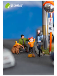 Qingdou 1:64 Scale Miniature Figures Park Encounter Series for Car Model Dioramas