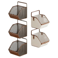 Wall-Mounted Kitchen Storage Basket for Spices and Condiments