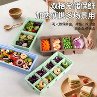 Large Capacity Silicone Soup Box with Lid Multi-Compartment Ice Cube Mold Baby Food Storage Container Freezer Divider Tray
