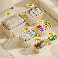 Large Capacity Storage Bins with Lids - Stackable Plastic Organizer Boxes for Toys, Clothes, and Sundries