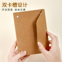 Mini Photo Album Postcard Holder, DIY Foldable Insert Blank Album, Vintage Style