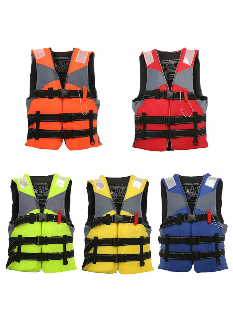 Adult Portable Fishing Life Vest with High Buoyancy for Boating and Flood Emergency