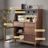 Nordic Black Walnut Sideboard Cabinet Modern Minimalist Storage Unit for Living Room