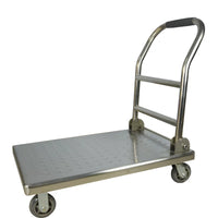 Stainless Steel Folding Platform Cart with Silent Wheels for Warehouse and Supermarket