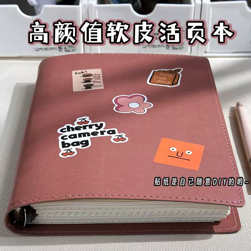 A5/B5 Refillable Loose-Leaf Notebook with Soft Cover, Lay-Flat Design for Office, School, and Travel