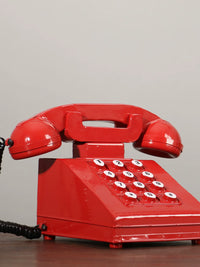 Retro Rotary Dial Telephone Model Vintage Iron Art Prop Decoration