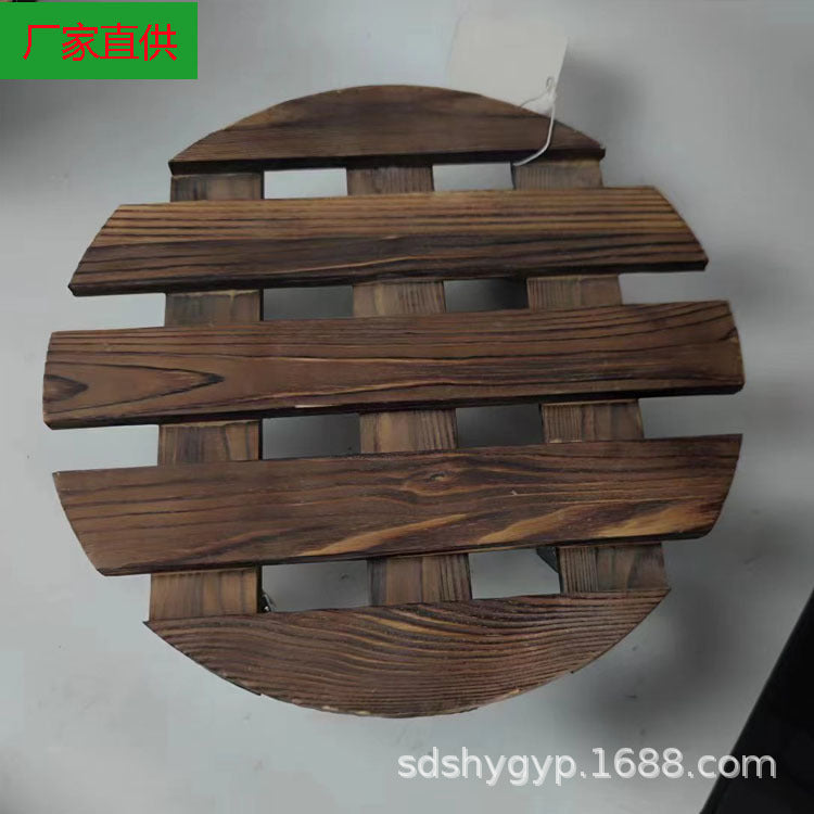 Wooden Plant Pot Caddy with Wheels, Heavy Duty Rolling Plant Stand for Indoor Outdoor Use