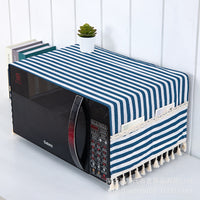 Microwave Oven Dust Cover with Oil-Proof Fabric, Multi-functional Cotton Linen Appliance Protector
