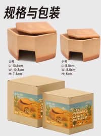 Reptile Ceramic Humidifying Hideaway Cave for Lizards, Geckos, Snakes, and Spiders