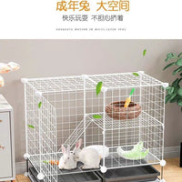 Large Indoor Rabbit Cage with Toilet and Automatic Waste Removal for Breeding and Pet Rabbits