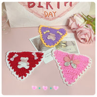 Pet Knitted Bandana or Bow Tie for Cats and Small Dogs, Sweet Crochet Design