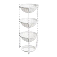 Multi-layer Rotating Storage Rack with Wheels for Kitchen and Living Room, Round Floor-standing Vegetable and Fruit Basket