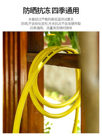Garden Hose with Spray Nozzle and Wall Mount for Home and Garden Use