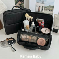 Portable Large Capacity Cosmetic Bag with Dividers, Travel Toiletry Organizer for Women
