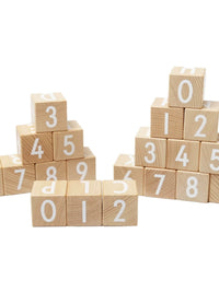 Wooden Alphabet and Number Building Blocks for Toddlers and Kids, Educational Learning Toy