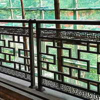 Aluminum Alloy Villa Balustrade Outdoor Scenic Area Faux Wood Grain Railing