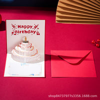 Premium 3D Pop-Up Birthday Greeting Card for Business Clients & Employees with Envelope