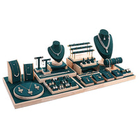 Premium Jewelry Display Tray Set for Countertop and Showcase, Necklace and Ring Organizer