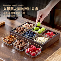 Luxury Chinese Style Wooden Nut and Candy Snack Box with Compartments