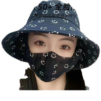 Summer Outdoor Sun Protection Bucket Hat with Detachable Face Mask