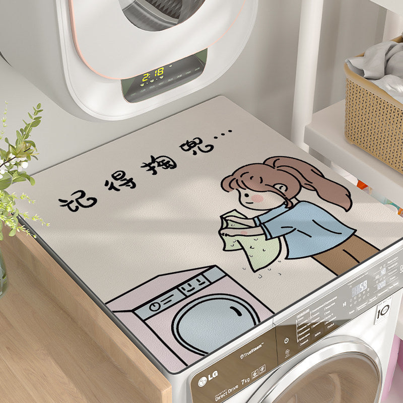 Cartoon Diatomaceous Earth Washing Machine Mat - Quick Dry, Absorbent & Dustproof