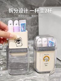Portable Travel Wash Kit with Toothbrush Holder and Mouthwash Cups