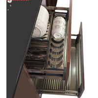 Pull-Out Stainless Steel Kitchen Cabinet Dish Drying Rack Drawer Organizer