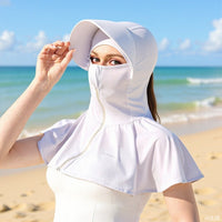 Women's UV Protection Sun Hoodie with Face Mask, Breathable Ice Silk Fabric