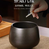 Ceramic Desktop Trash Can with Lid, Fruit Peel Bowl, Snack Storage for Living Room Coffee Table
