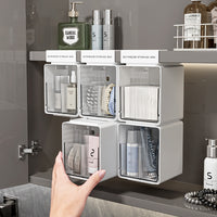 Bathroom Mirror Cabinet Organizer for Cosmetics and Cotton Swabs