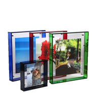 Acrylic Magnetic Photo Frame Double-Sided Transparent Display for Tabletop or Wall Mounting