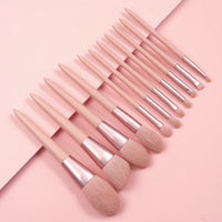 11-Piece Pink Makeup Brush Set with Ultra-Soft Bristles