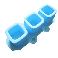 3-Cavity Silicone Square Ice Cube Mold for Cocktails, Succulent Planters, or Plaster Crafts